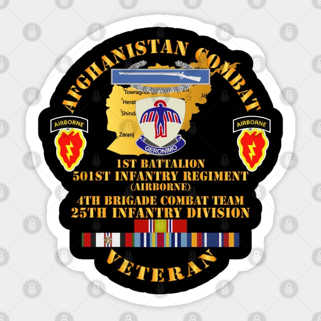 Afghanistan - Vet - 1st Bn 501st -4th BCT 25th ID w AFGHAN SVC Sticker by twix123844